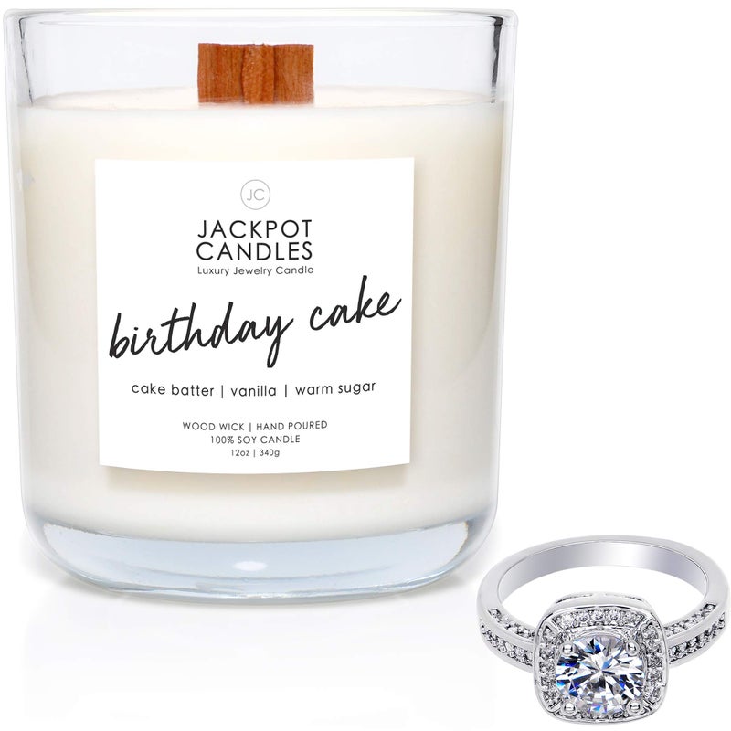 Jackpot Candles Birthday Cake Candle with Ring Inside (Surprise Jewelry Valued at $15 to $5,000) Ring Size 8 - Image 1